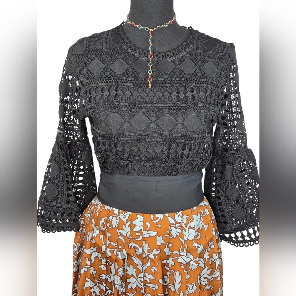 Tory Burch Silk Pleated Wrap Skirt NWT $498 Size 8 - Picture 8 of 11